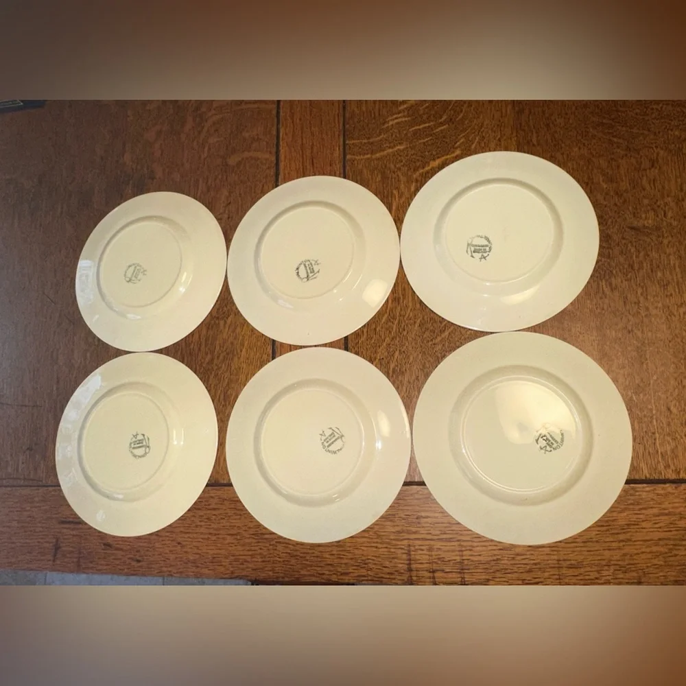 Antique Royal Winton Grimwades England Tiger Lily China Dinnerware 6 Plates